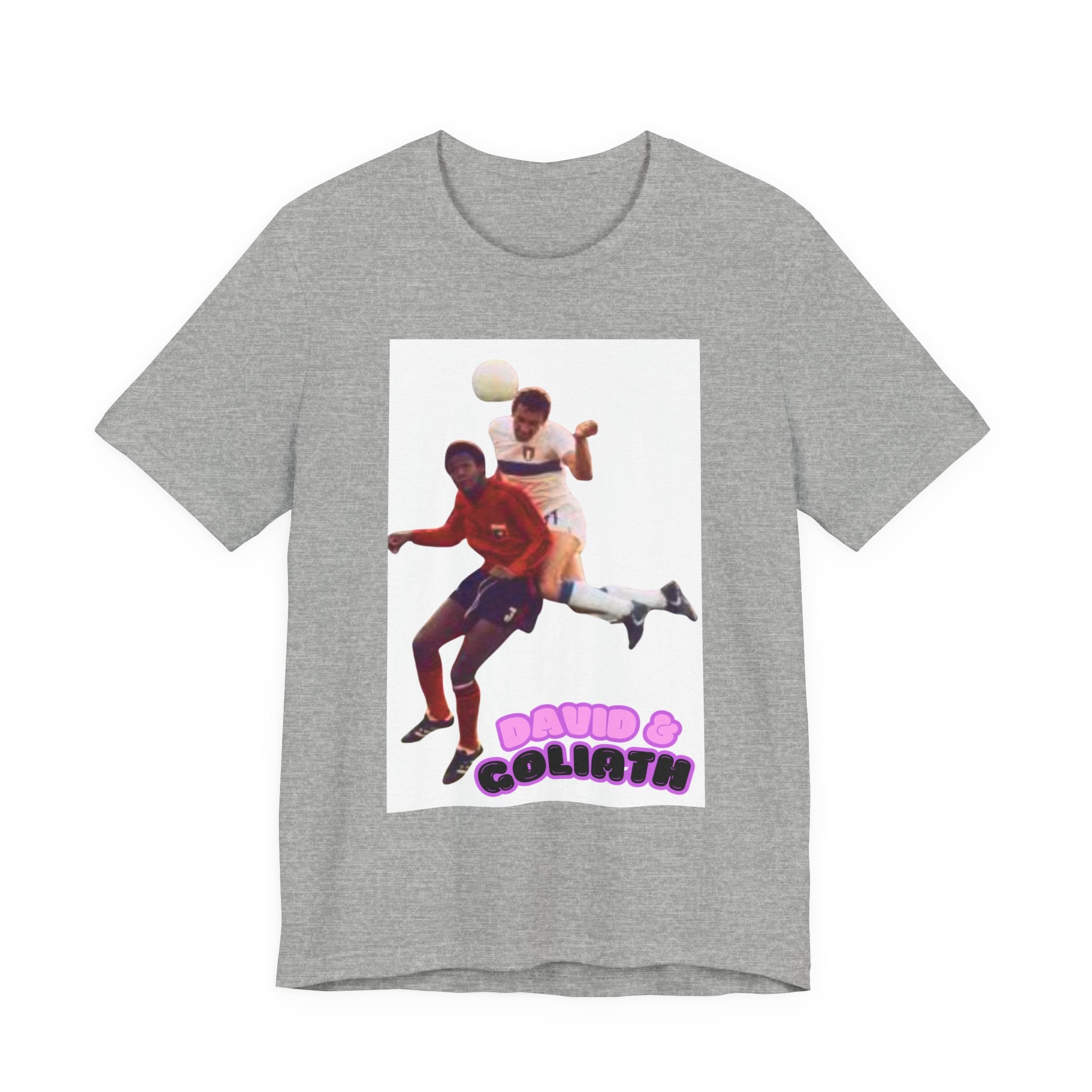David & Goliath Soccer Tee — Retro Player Photo Graphic T-Shirt