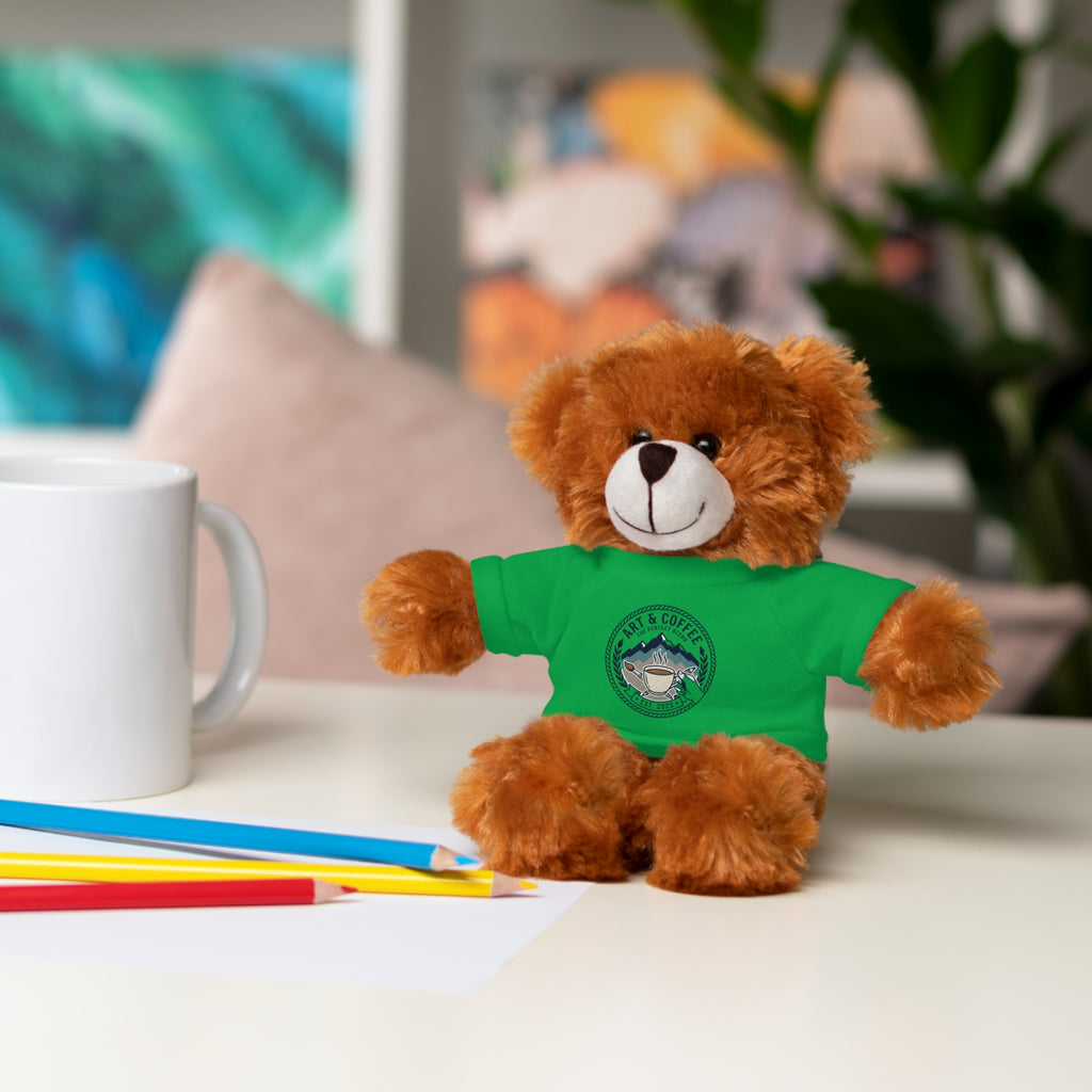 Green Bear Plush with 'Lake Cottage' Tee — Cute Gift Teddy for Kids & Cottage Lovers