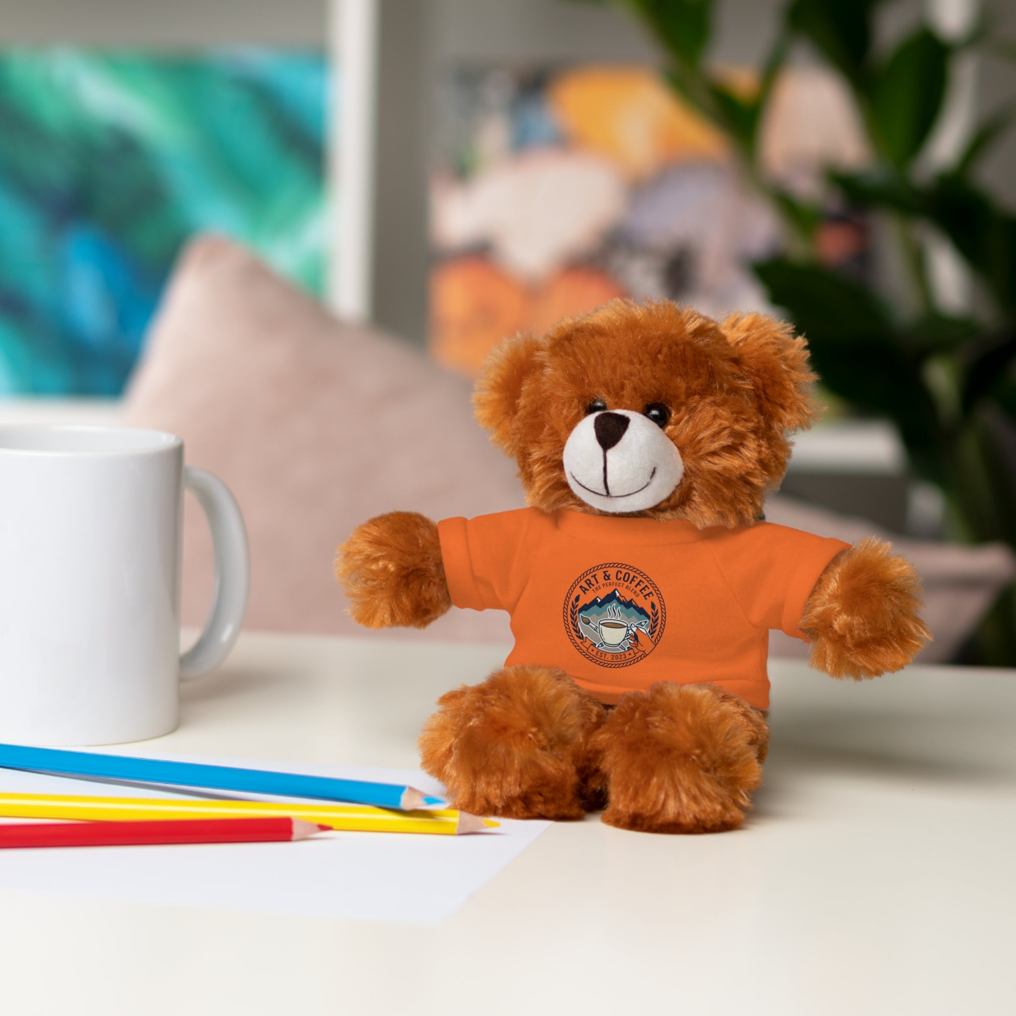 Green Bear Plush with 'Lake Cottage' Tee — Cute Gift Teddy for Kids & Cottage Lovers