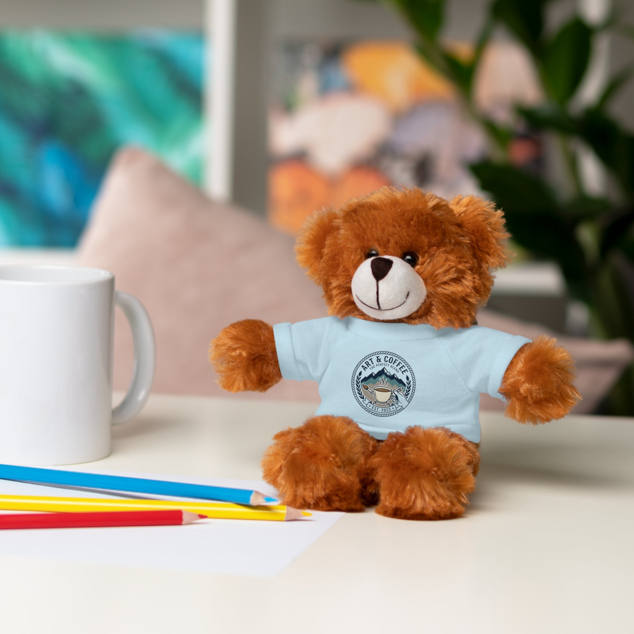 Green Bear Plush with 'Lake Cottage' Tee — Cute Gift Teddy for Kids & Cottage Lovers