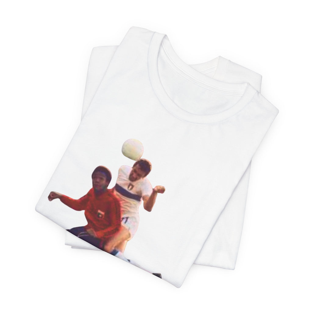 David & Goliath Soccer Tee — Retro Player Photo Graphic T-Shirt