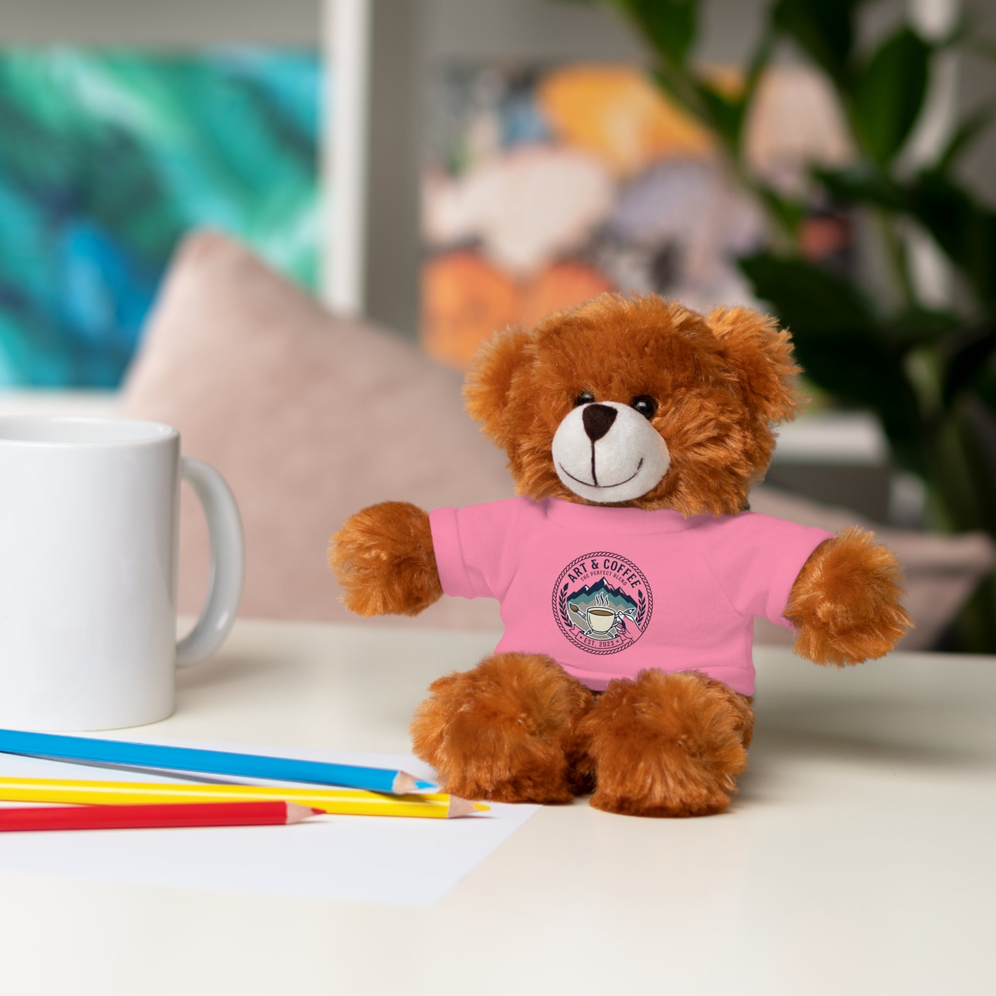 Green Bear Plush with 'Lake Cottage' Tee — Cute Gift Teddy for Kids & Cottage Lovers