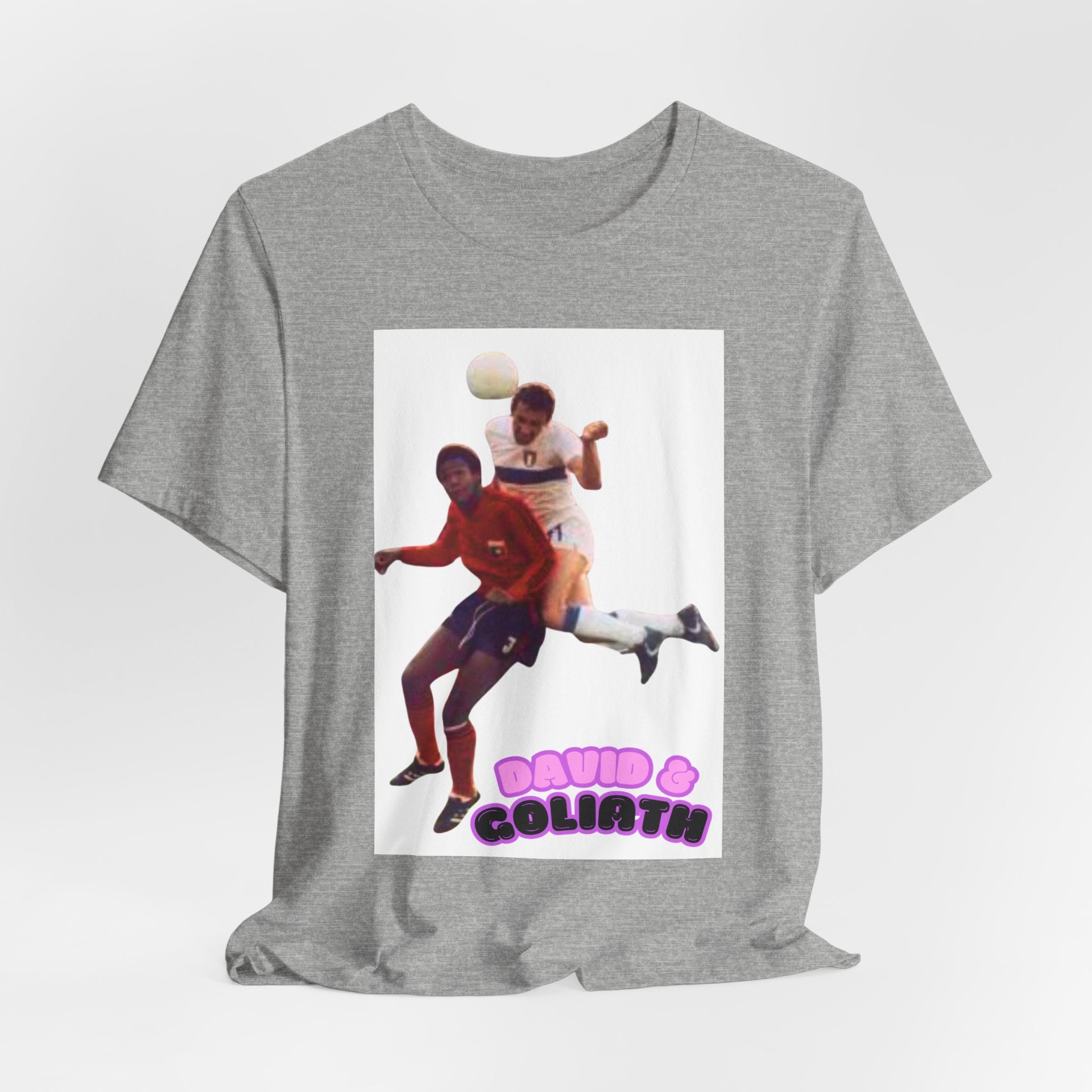 David & Goliath Soccer Tee — Retro Player Photo Graphic T-Shirt