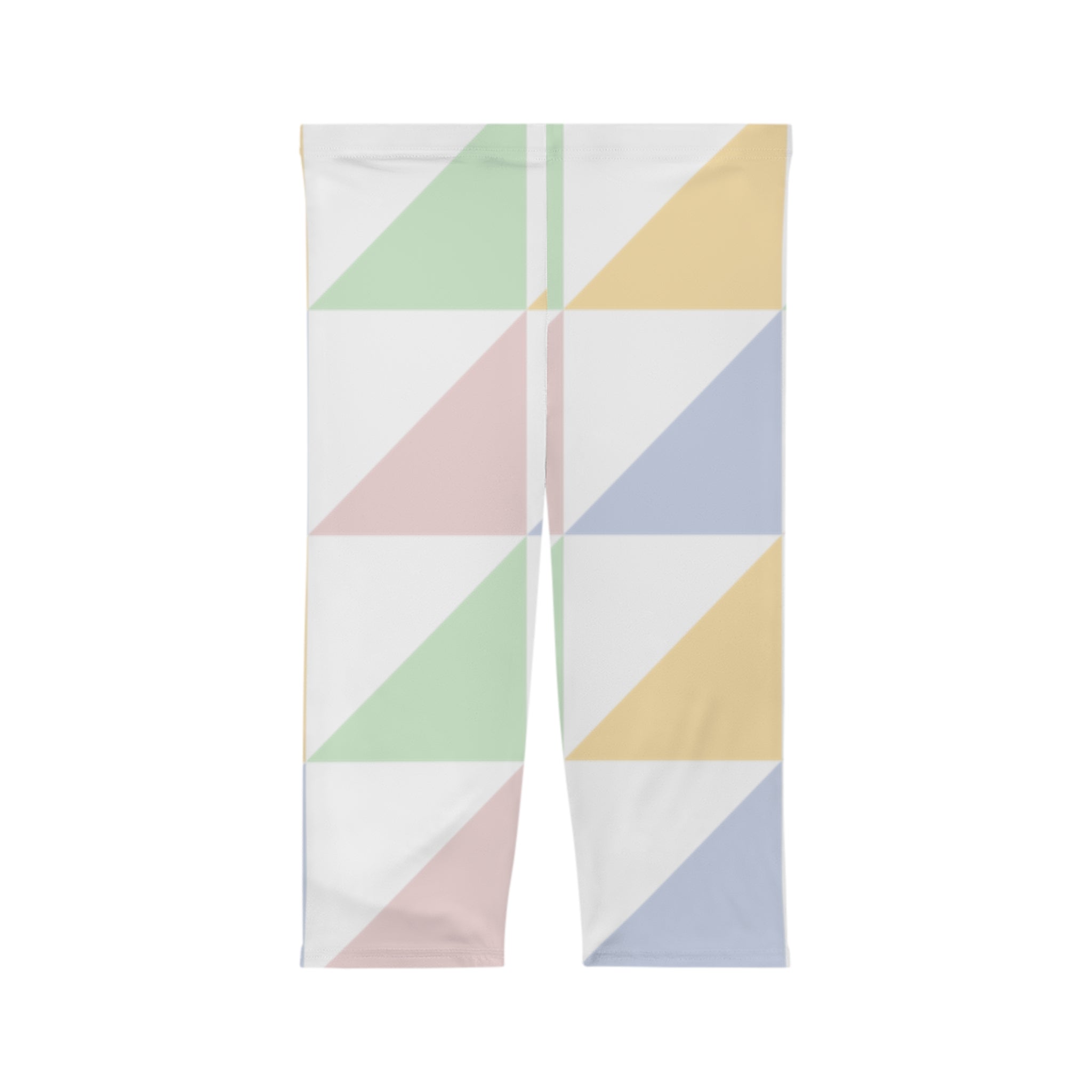 Pastel Triangle Capri Leggings - Women's Geometric Activewear